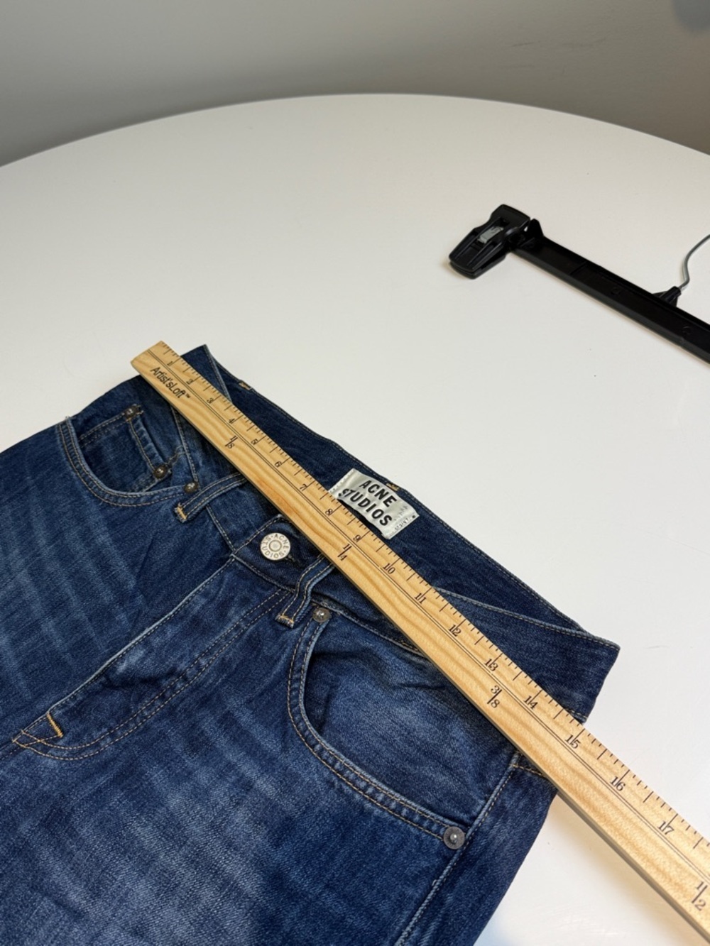 Acne Studios Roc Verakai Blue Denim Jeans Mens 30 X 34 5 Pocket - Picture 6 of 8